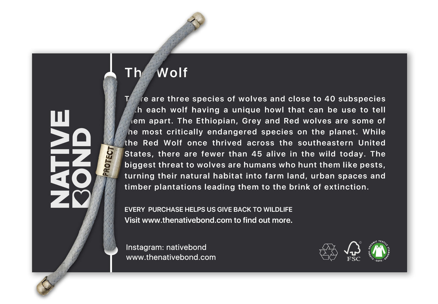 B-O-L-D Wolf Bracelet
