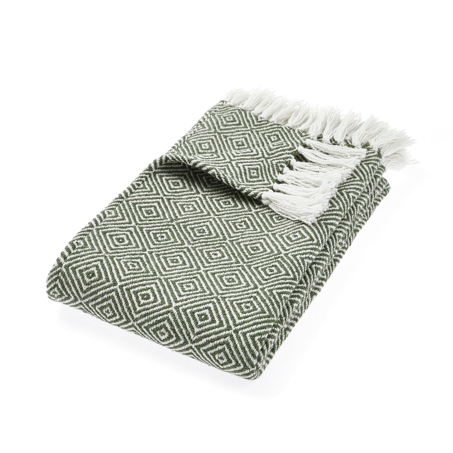 Diamond Dark Green Throw