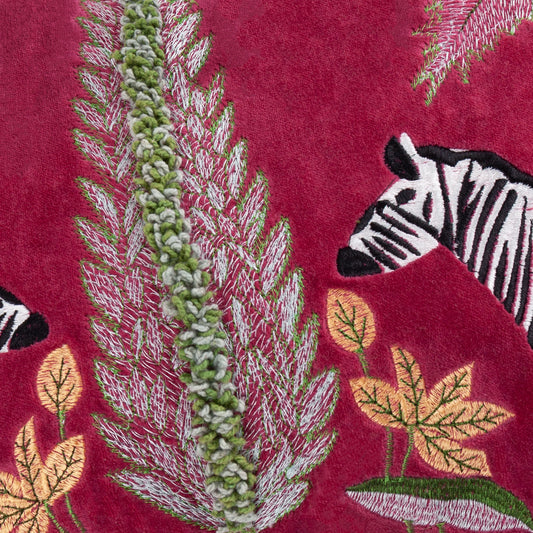 Kalahari Embroidered Velvet Cushion Multicolour