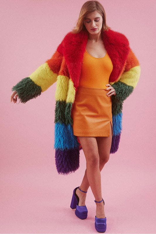 Handmade Rainbow Bamboo Maxi Coat image 1