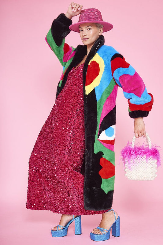 Picasso Bamboo Blend Hand Painted Maxi Coat image 3