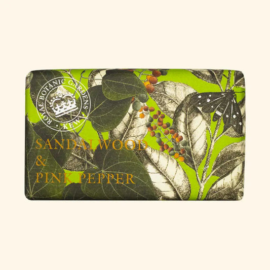 A rectangular green package featuring a design, this eco-friendly soap presents a thoughtful option for daily cleansing.