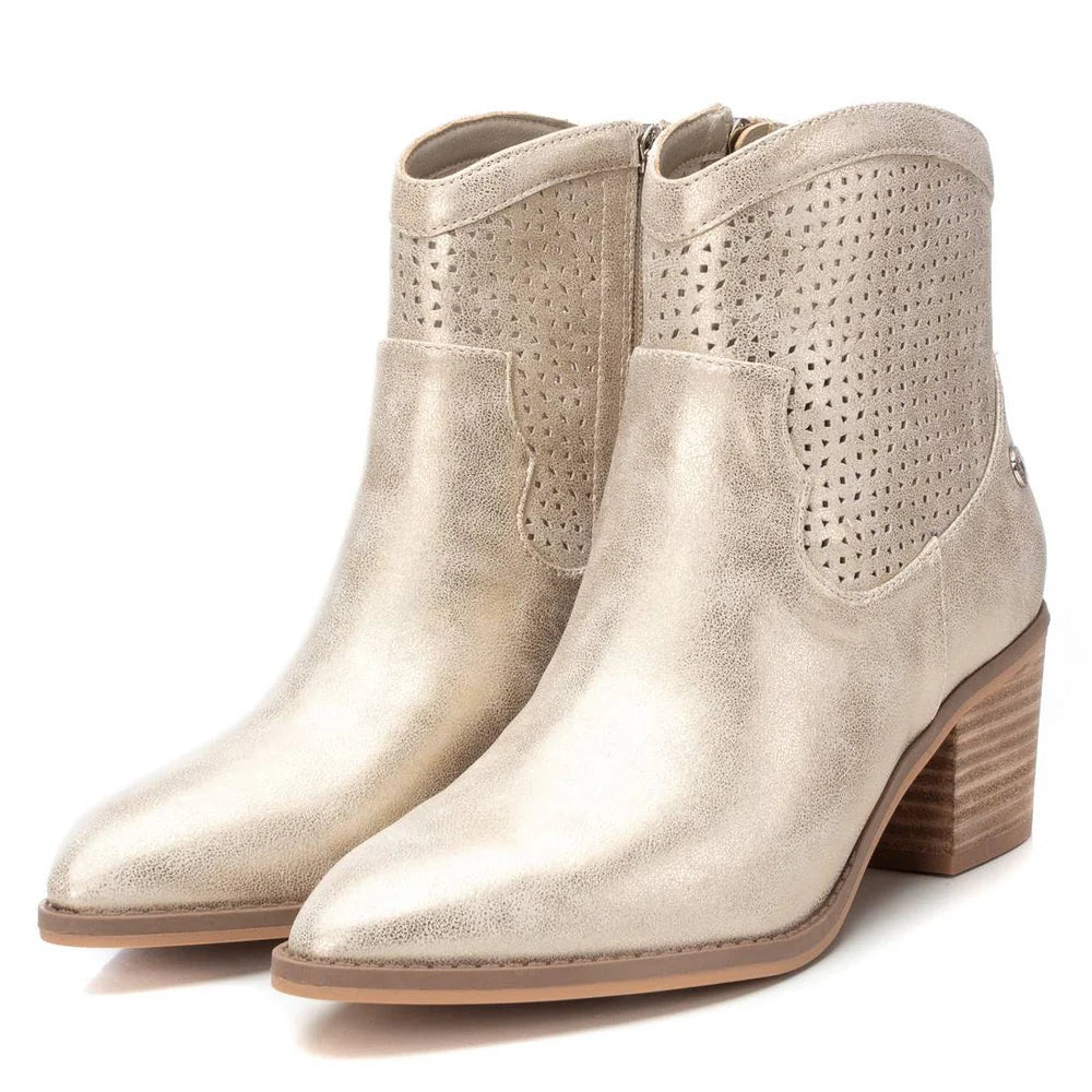 Metallic PU Ladies Ankle Boots