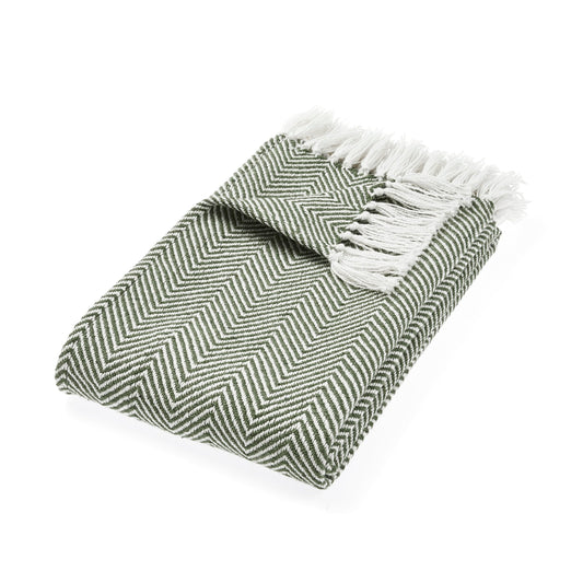 Herringbone Dark Green Throw