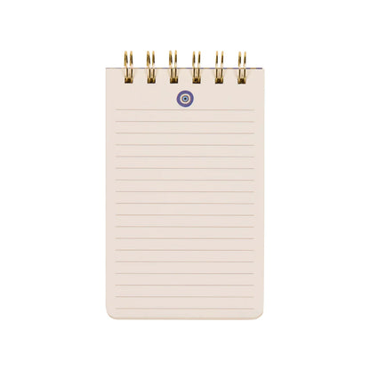 A small, spiral-bound lined notepad with high-quality paper, seen from above on a white background.