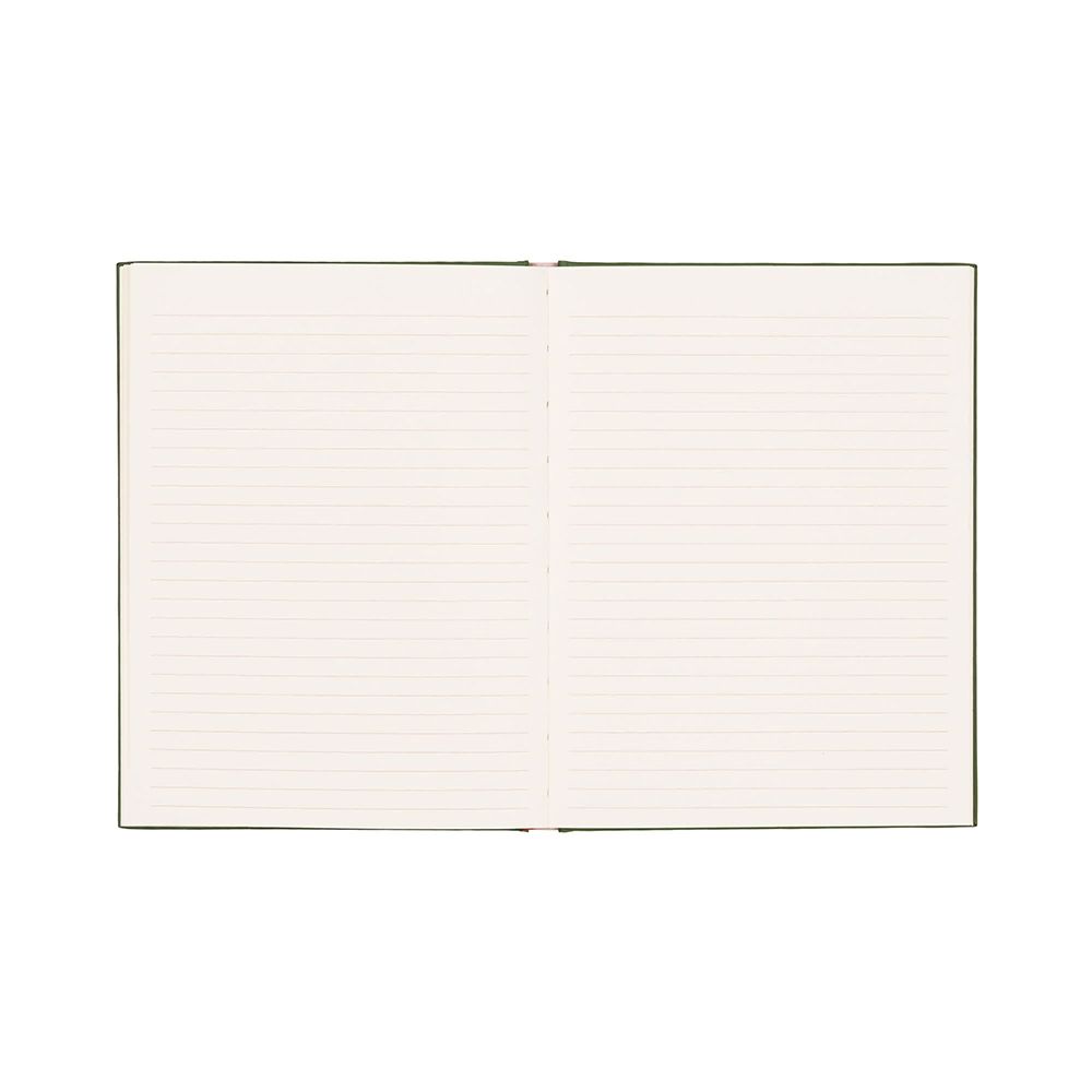An open Palm Tree Journal showing two blank, lined pages on a white background.